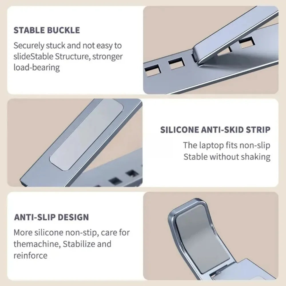 Soporte alzador para notebook aleación de aluminio ajustable a la altura