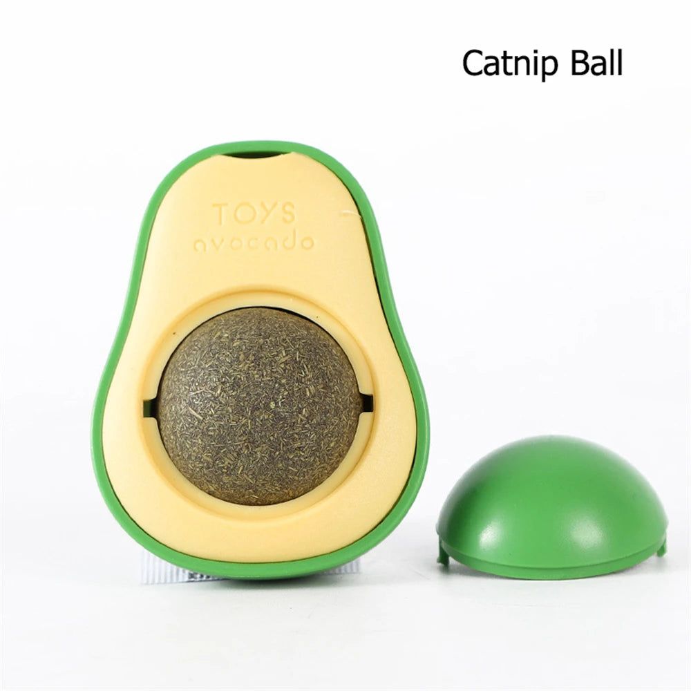 Bola de pared giratoria con hierba gatera para gatos