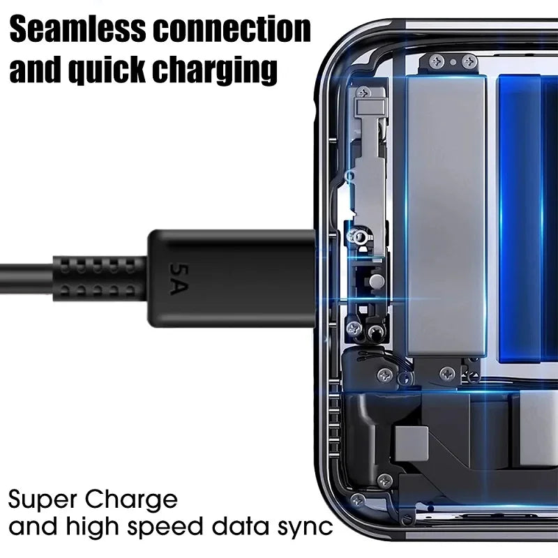 Cable de Carga Súper Rápida 45W y 5A con doble USB C para Samsung