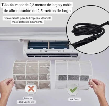 Limpiador a vapor portátil con manguera y accesorios, foto 4