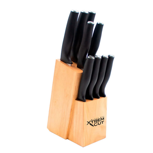 Set de cuchillos Xtrem Cut con bloque de madera y afilador