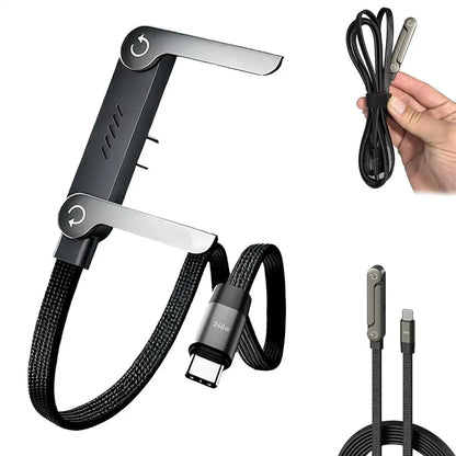 Cable USB-C de carga rápida 240 W con soporte plegable para celular