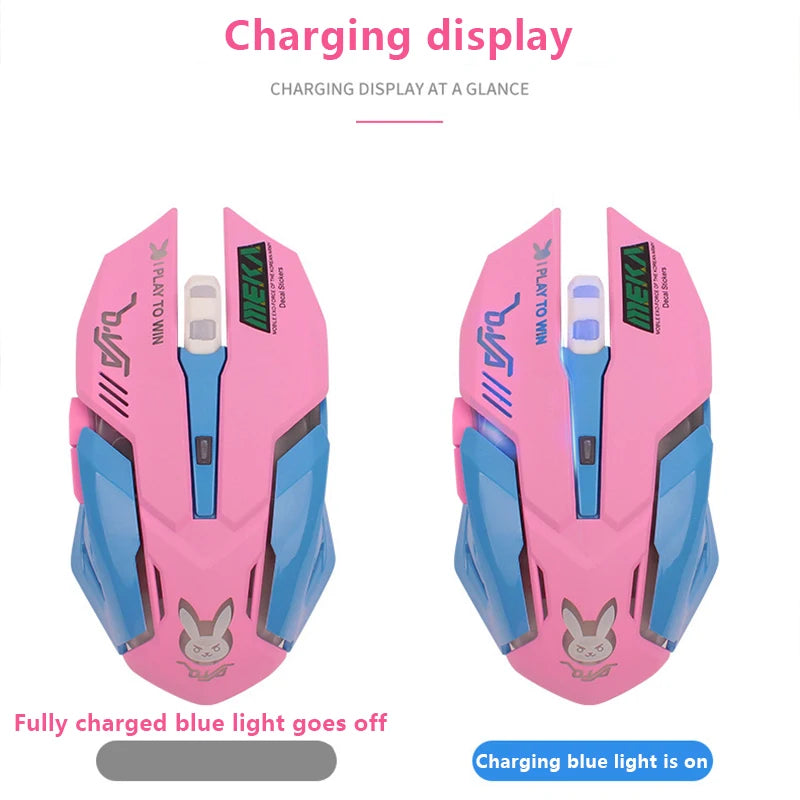 Mouse inalámbrico recargable con retroiluminación LED