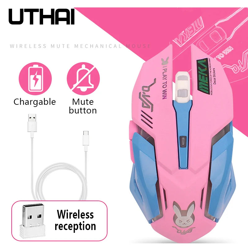 Mouse inalámbrico recargable con retroiluminación LED