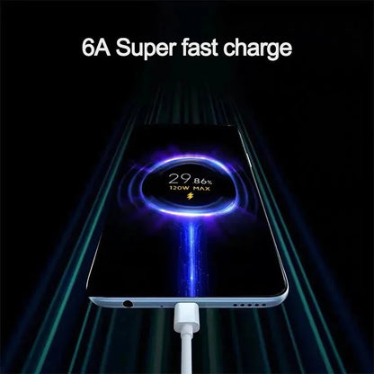 Cable 6A de carga rápida 120W para Xiaomi de hasta 2 metros de largo