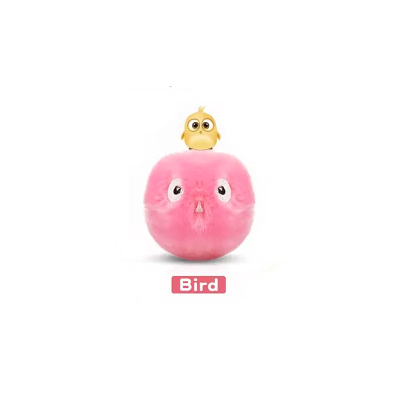 Bola interactiva de peluche para gatos con sonido.