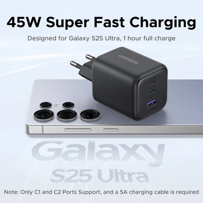 Cargador GaN de carga rápida UGREEN de 45W