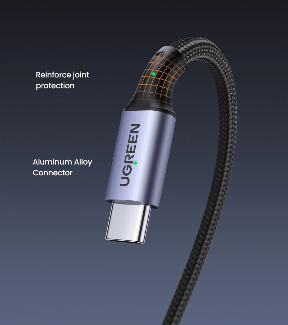 Cable USB tipo C a USB C para carga rápida con ángulo único
