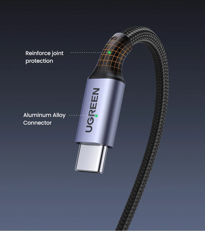 Cable USB tipo C a USB C para carga rápida con ángulo único