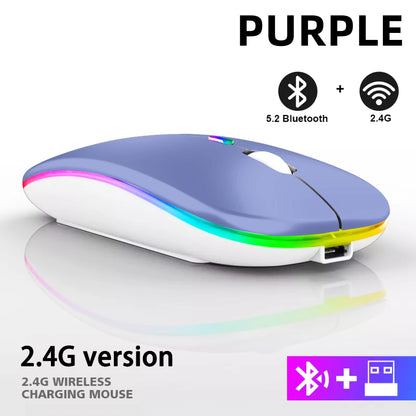 Mouse inalámbrico Bluetooth recargable conexión 2,4 GHz