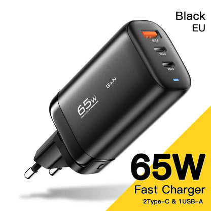 Cargador Essager 65W GaN USB tipo C para notebook, teléfonos, tablets