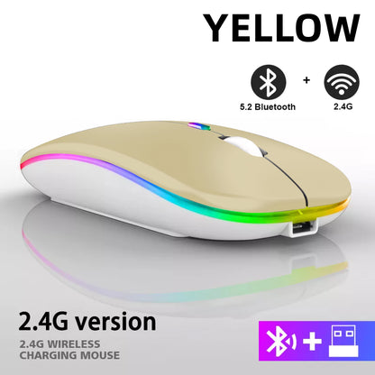 Mouse inalámbrico Bluetooth recargable conexión 2,4 GHz