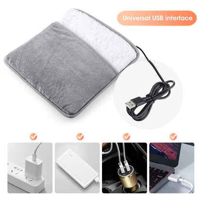 Almohada calefactora eléctrica para pies con carga USB