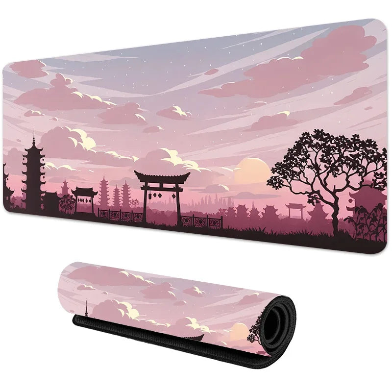 Alfombrilla de escritorio diseño sakura, para oficina o juegos.