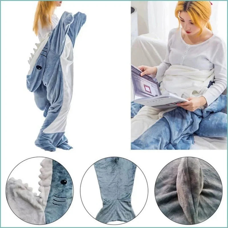 Pijama Manta de tiburón de franela para adultos