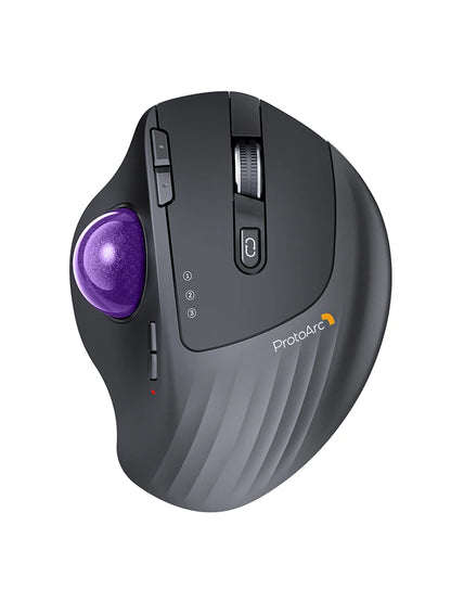 Mouse con trackball recargable inalámbrico Bluetooth 2.4G y conexión multidispositivo