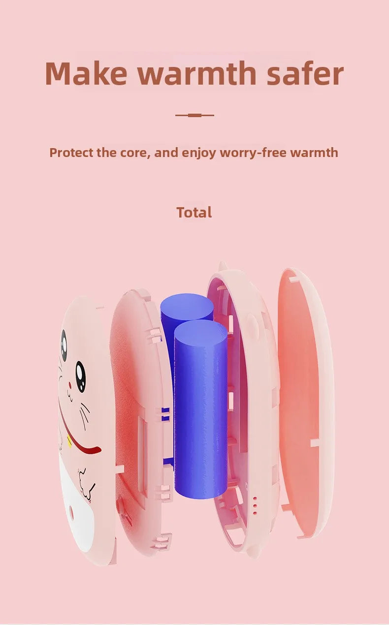 Calentador de manos eléctrico con forma de mascota sin agua con carga USB