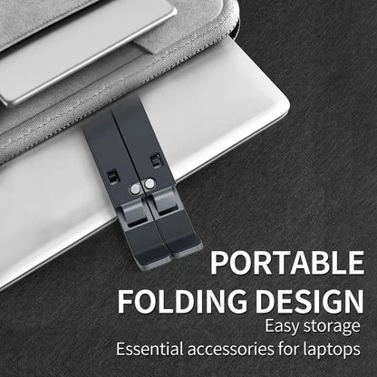 Soporte alzador de aluminio para notebook de 6 niveles. Color Negro y Plata