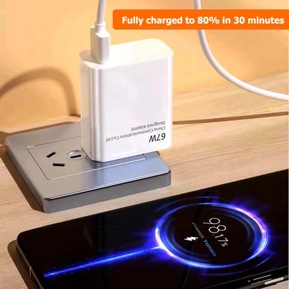 Cargador compatible Xiaomi de 67W con Carga Rápida