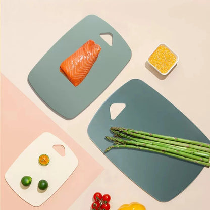 Tabla de cocina de superficie antideslizante reversible para cortar y rebanar