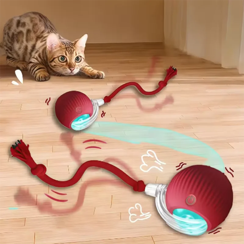 Pelota interactiva para gatos con movimiento automático
