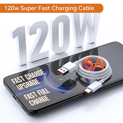 Cable 6A de carga rápida 120W para Xiaomi de hasta 2 metros de largo