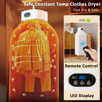 Secador de ropa eléctrico inteligente con control remoto