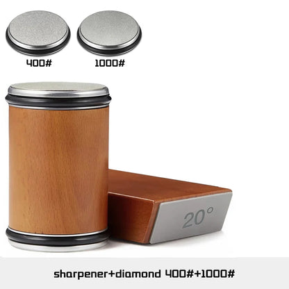 Kit de afilador para afilar cuchillos con rodillo y con piedras diamantes industriales.