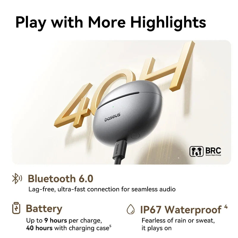 Audífonos inalámbricos Baseus MC1 Pro con Clip para la oreja con Bluetooth 6.0