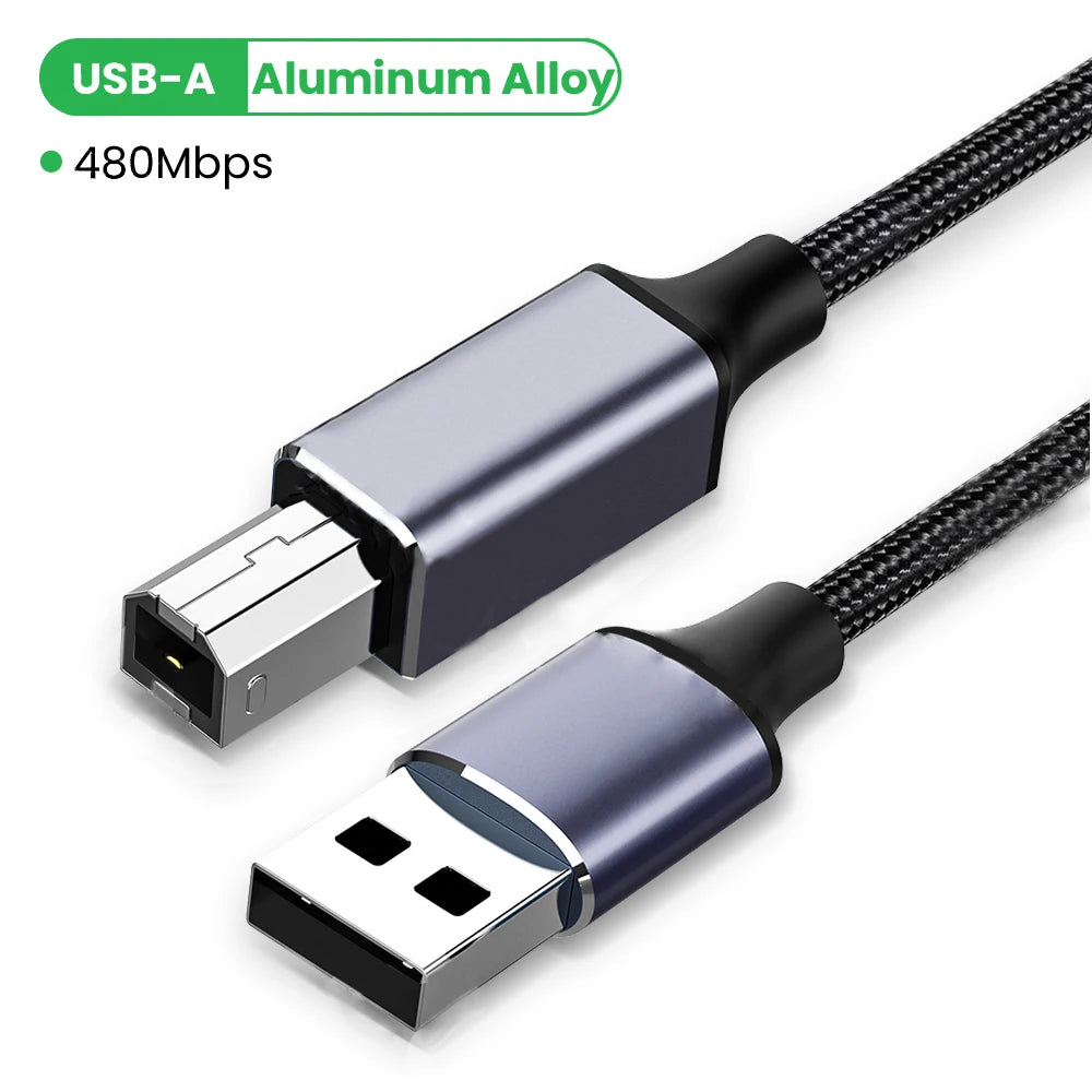 Cable de USB tipo A o C macho a USB tipo B macho para impresora laser, controladores externos o estación de acoplamiento