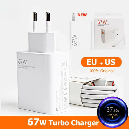 Cargador compatible Xiaomi de 67W con Carga Rápida