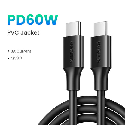 Cable USB tipo C a USB C  para carga rápida de PVC