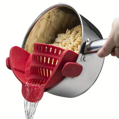 Colador con clip ajustable para Ollas, Sartenes y Fuentes