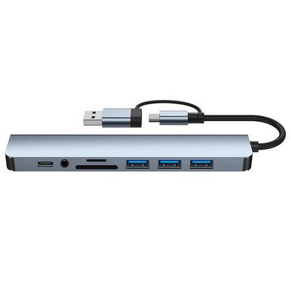 Hub USB de 8 puetros en 1 con USB y Tipo C