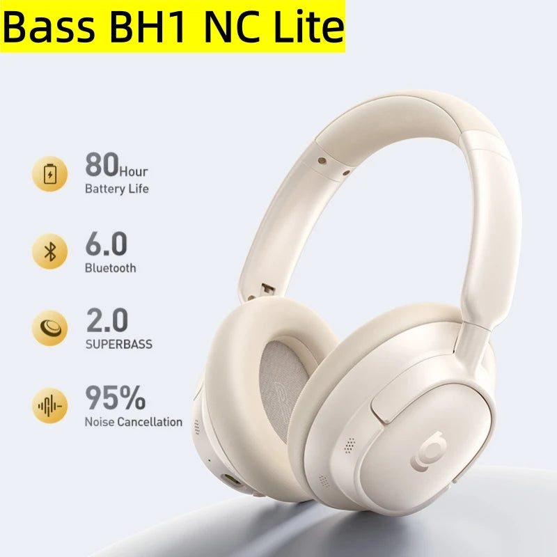Audífonos inalámbricos marca Baseus con bluetooth 6.0 y cancelación activa de ruido