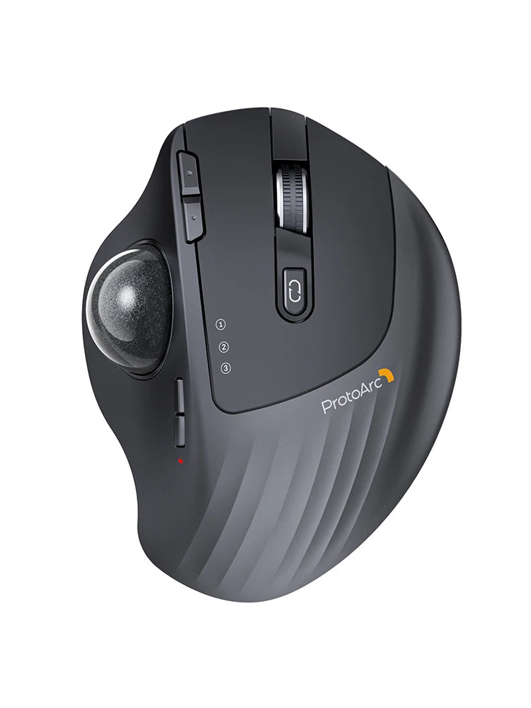 Mouse con trackball recargable inalámbrico Bluetooth 2.4G y conexión multidispositivo