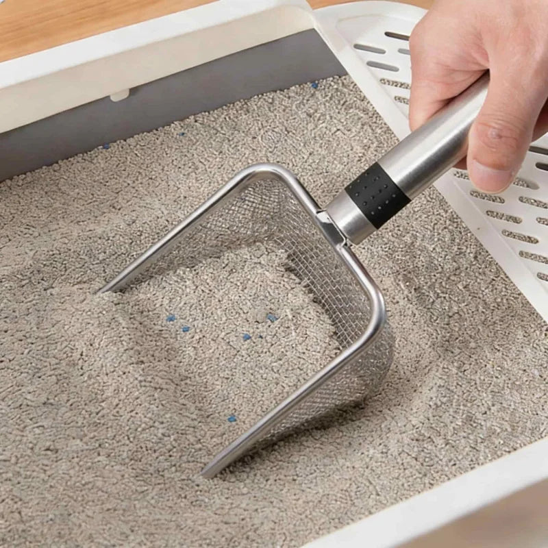 Pala para Arena de Gatos de Aleación de Aluminio y Acero Inoxidable