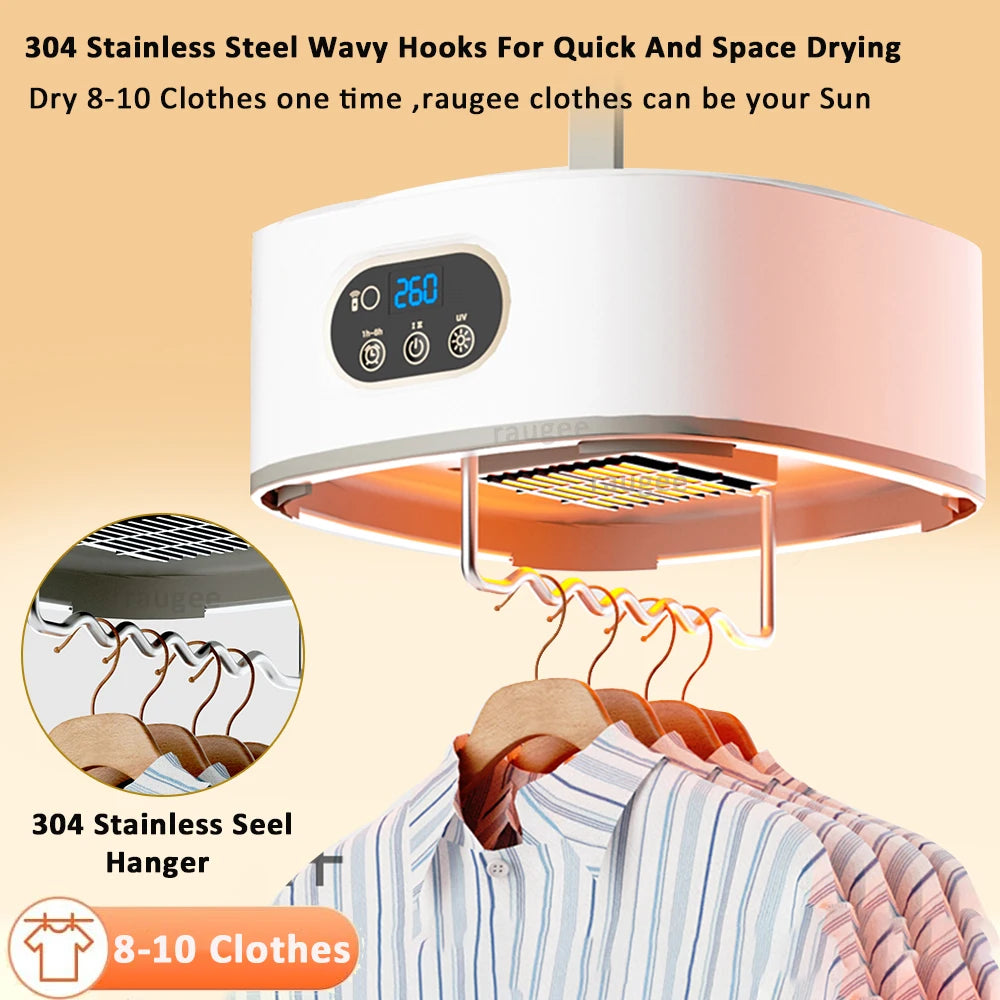 Secador de ropa eléctrico inteligente con control remoto