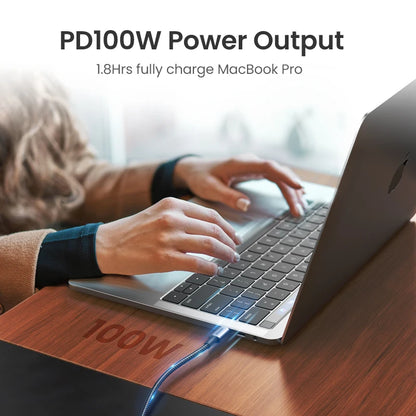 Cable USB tipo C a USB C para carga rápida con ángulo único