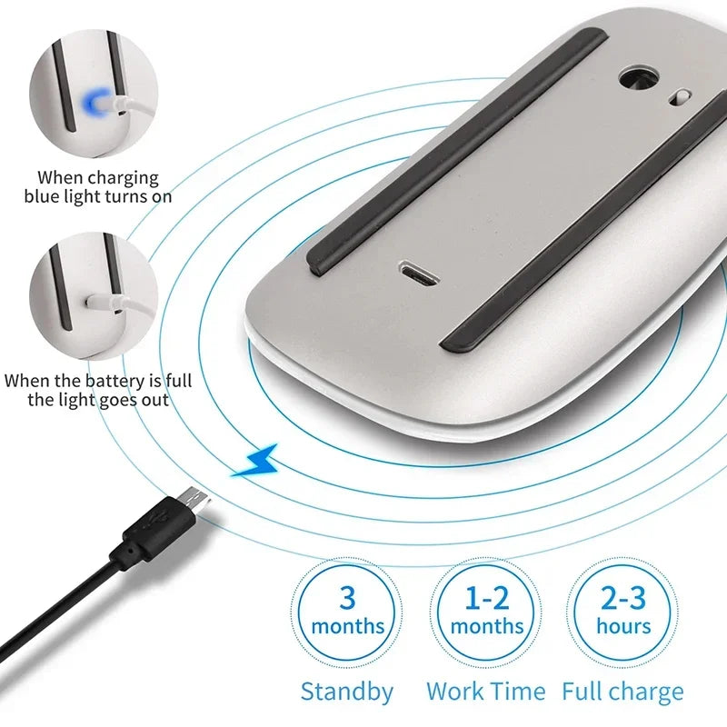 Mouse Inalámbrico Mágico recargable compatible con apple Macbook Air
