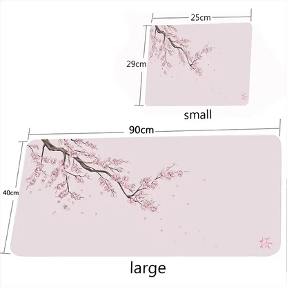 Alfombrilla de mouse Sakura rosa de estilo japonés.