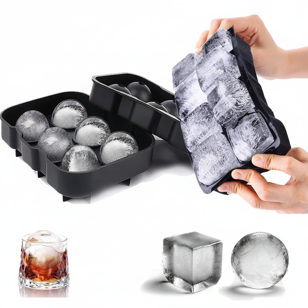 Bandejas de silicona para cubitos y bolitas de hielo para Whisky o Coctel