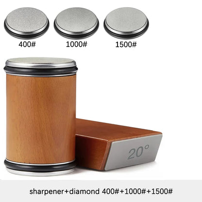 Kit de afilador para afilar cuchillos con rodillo y con piedras diamantes industriales.