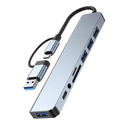 Hub USB de 8 puetros en 1 con USB y Tipo C