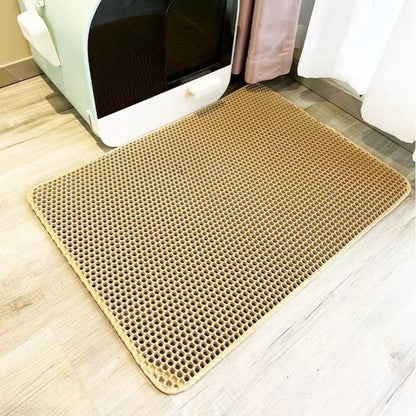 Alfombrilla de arenero para gatos de 2 capas con antideslizante