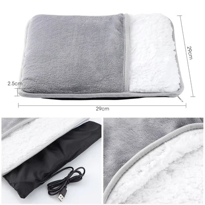 Almohada calefactora eléctrica para pies con carga USB