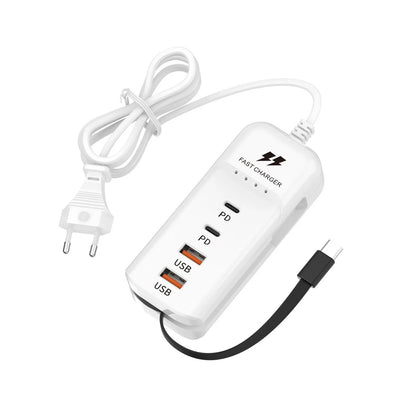 Cargador de pared con puertos USB y USB tipo C