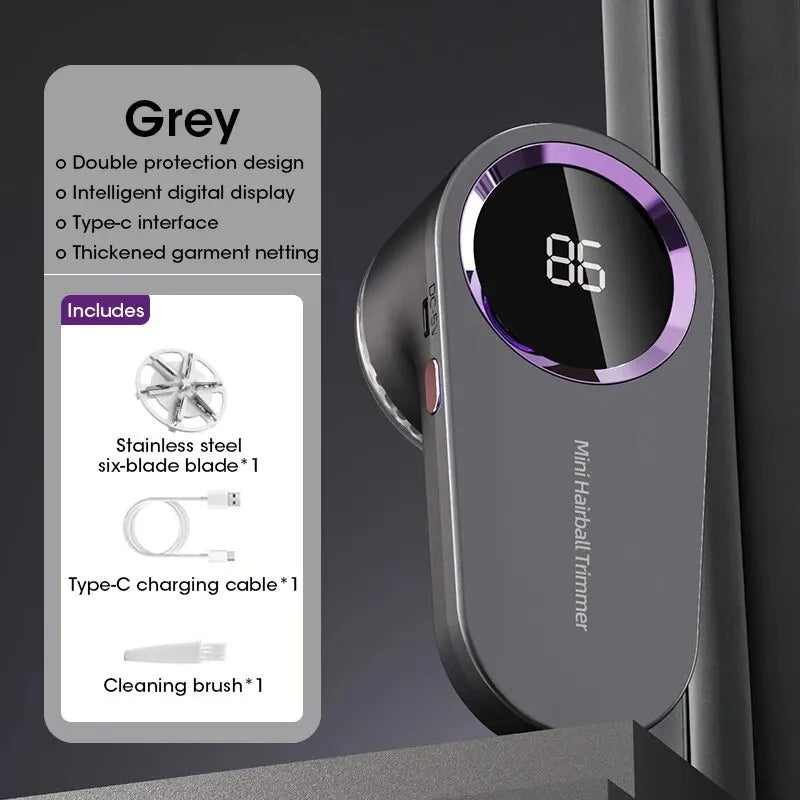 Eliminador de pelusas eléctrico Digital LED recargable por USB