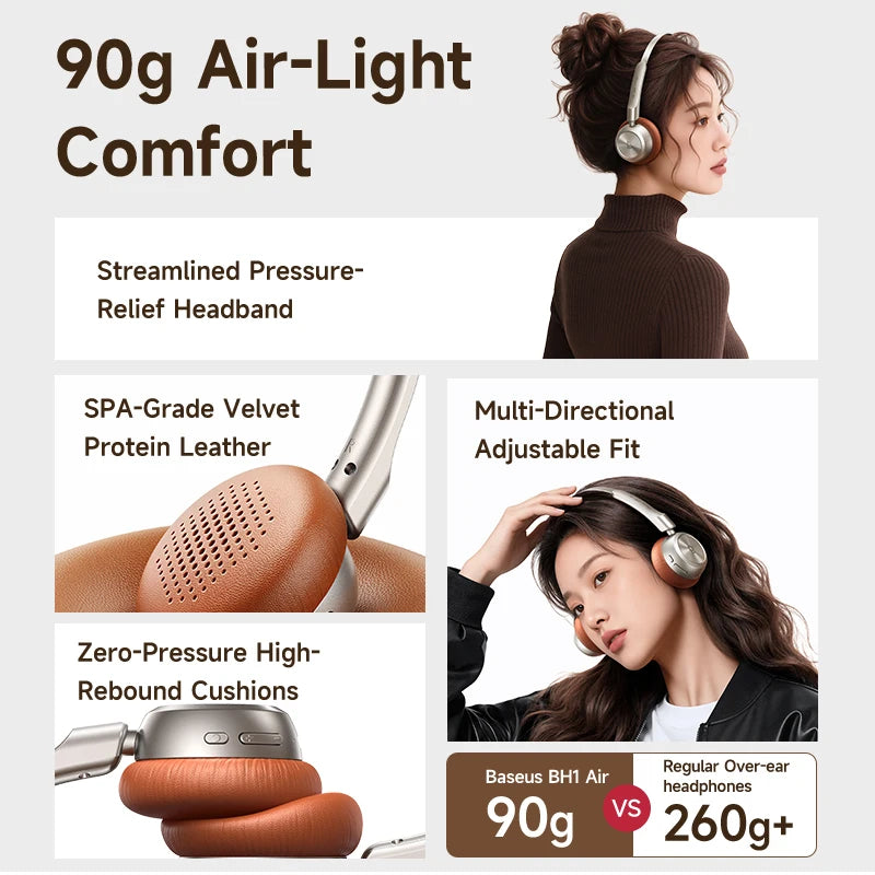 Audífonos inalámbricos marca Baseus BH1 Air con Bluetooth 6.0 y cancelación de ruido ENC