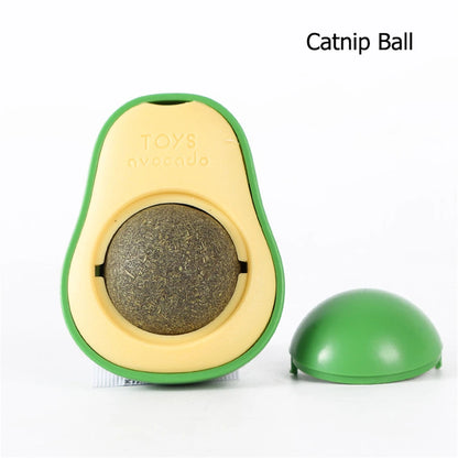 Bola de pared giratoria con hierba gatera para gatos